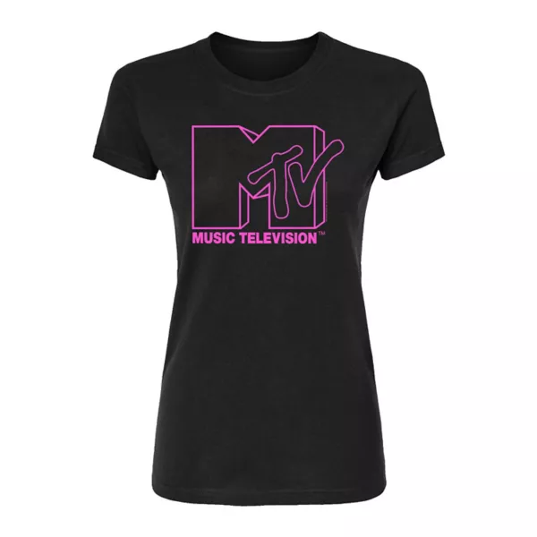 

Футболка Juniors с розовым логотипом MTV Licensed Character, черный