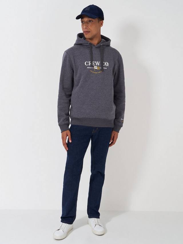 

Толстовка с вышивкой из смесового хлопка Crew Clothing, темно-серый