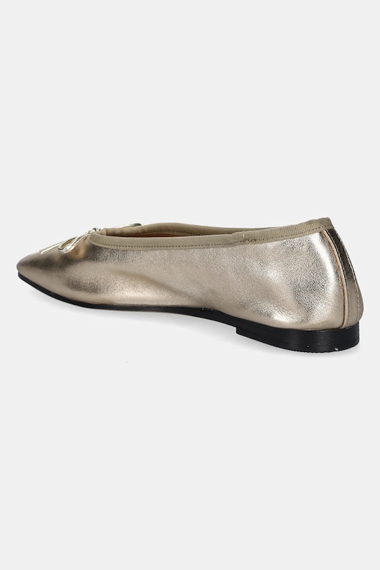 Кожаные балетки Ballerina Soft Leather Metallic Tommy Hilfiger, золотой — фото 3