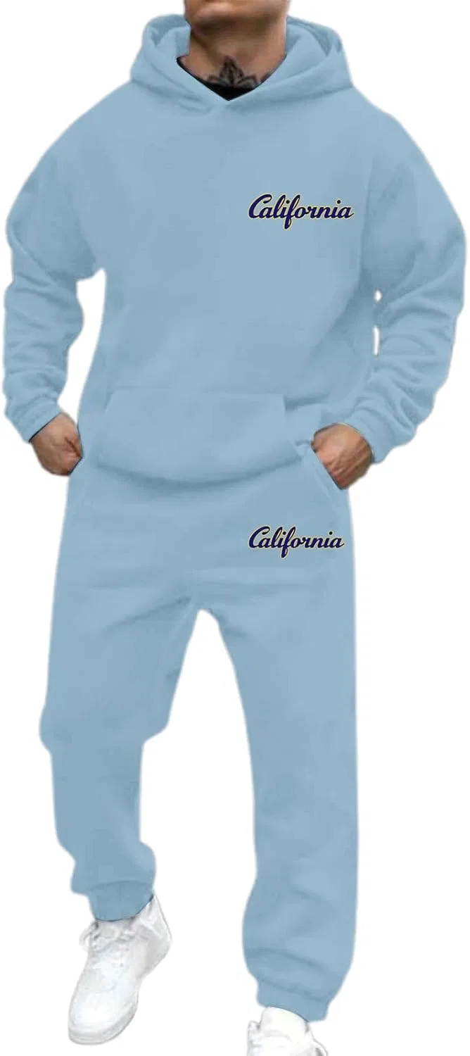 Спортивный костюм из двух предметов, мужской, Vintage California, A02-sky Blue