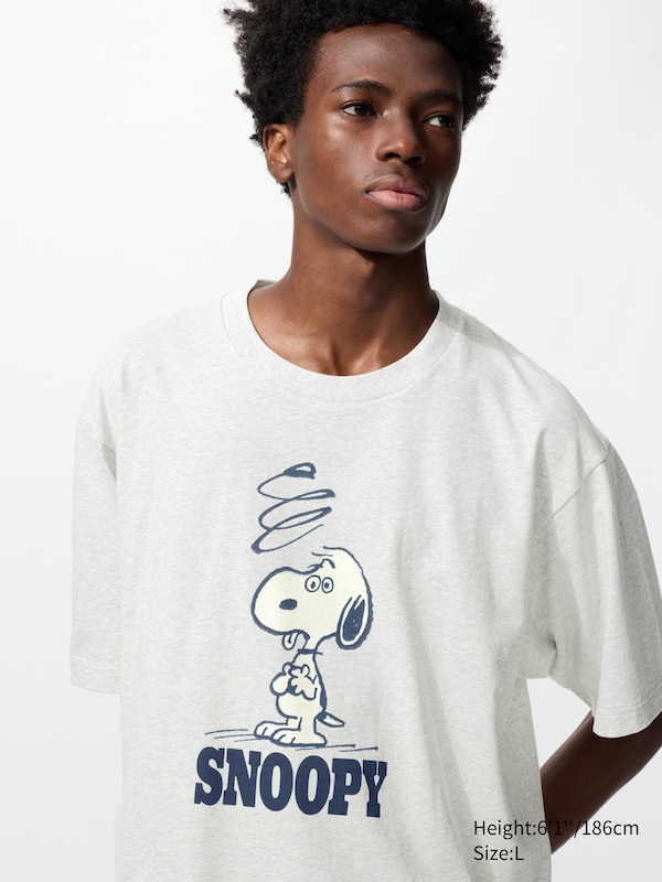 Футболка UT с графикой Peanuts Uniqlo, 03 grey