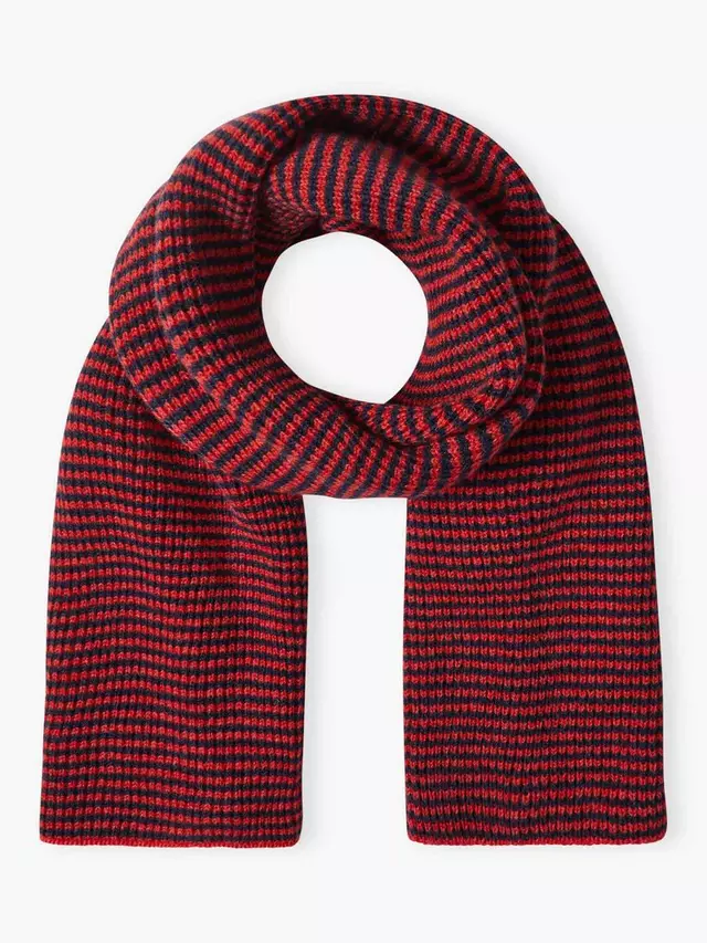 

Шарф Brora Fine Stripe Cashmere, цвет french/navy/rosehip