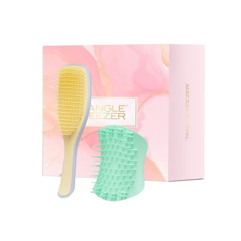 Расческа Princess Comb портативная и легкая для укладки, удобное расчесывание без спутывания Tangle Teezer, Agile Butter Pudding+Mint Green