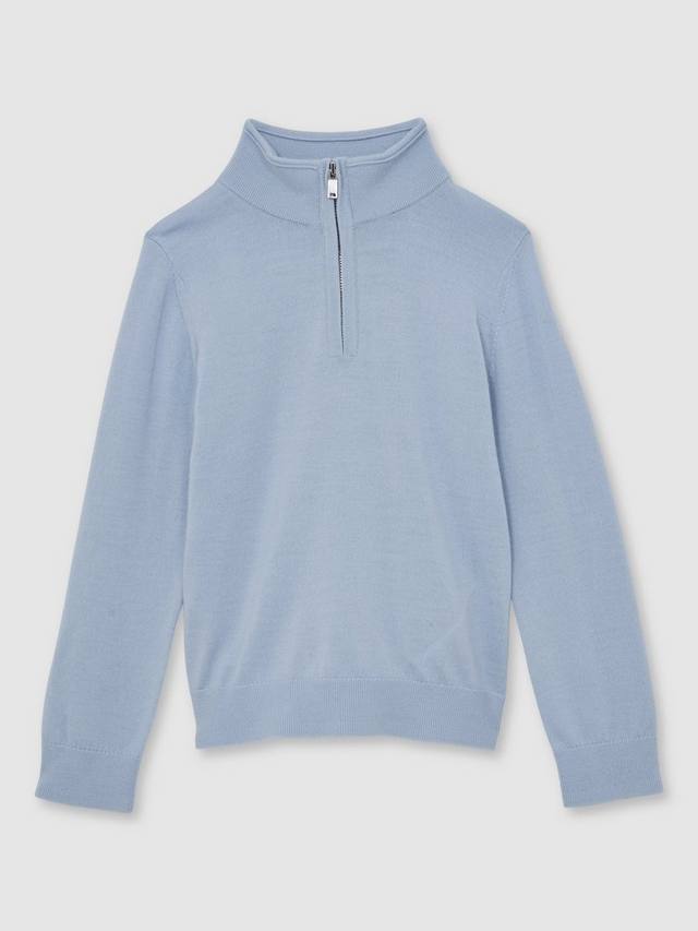 

Детский свитер Blackhall с воротником-стойкой на молнии Reiss, Soft Blue