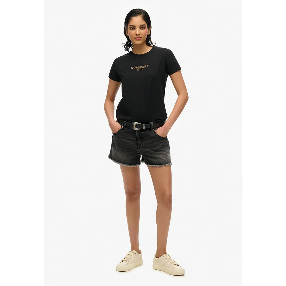 Футболка с коротким рукавом Superdry Sport Luxe Fitted, черный — фото 3