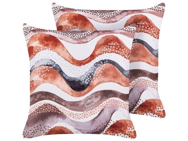 

Подушка Beliani 2 шт SEBORGA, 45x45x45 см цвет schwarz/braun/weiß