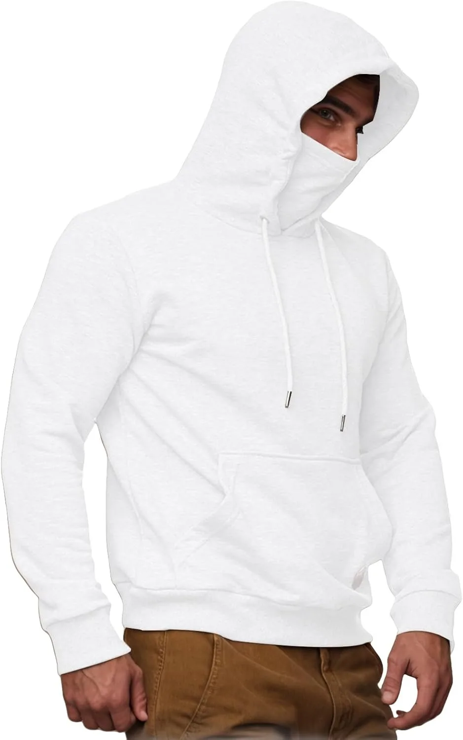 

Мужская флисовая толстовка с капюшоном Casual Long Sleeve с маской Wankang