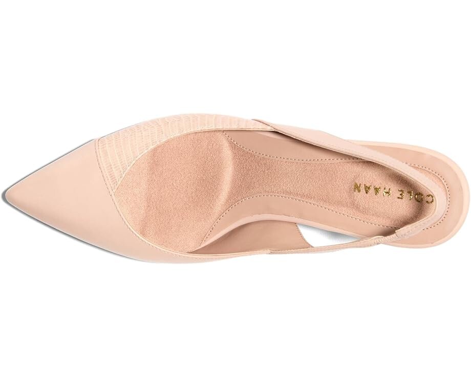 Туфли Cole Haan The Go-To Slingback Pump 65MM, цвет Porcelain Leather/Lizard Print Leather — фото 2