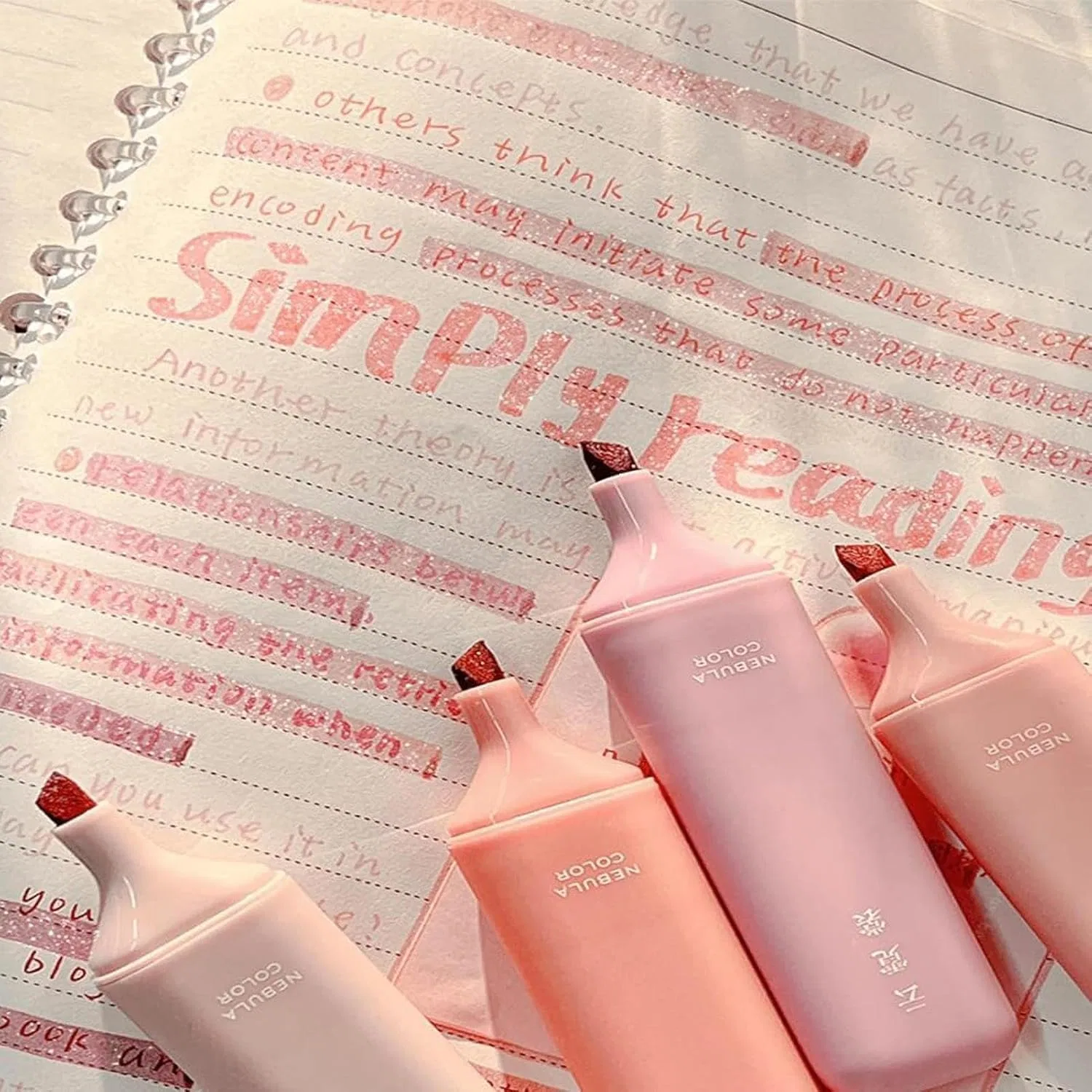 Набор хайлайтеров 4 шт блестящие пастельные, Glitter Highlighter — фото 4