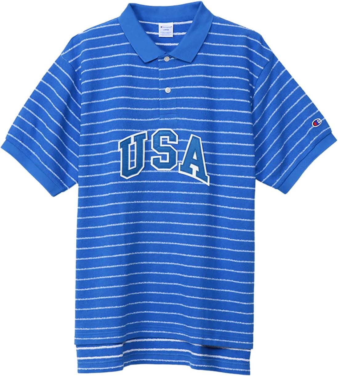 

Мужская рубашка-поло Champion с коротким рукавом, модель Action Style, C3-Z308, с разрезами спереди и сзади и графическим принтом, синий