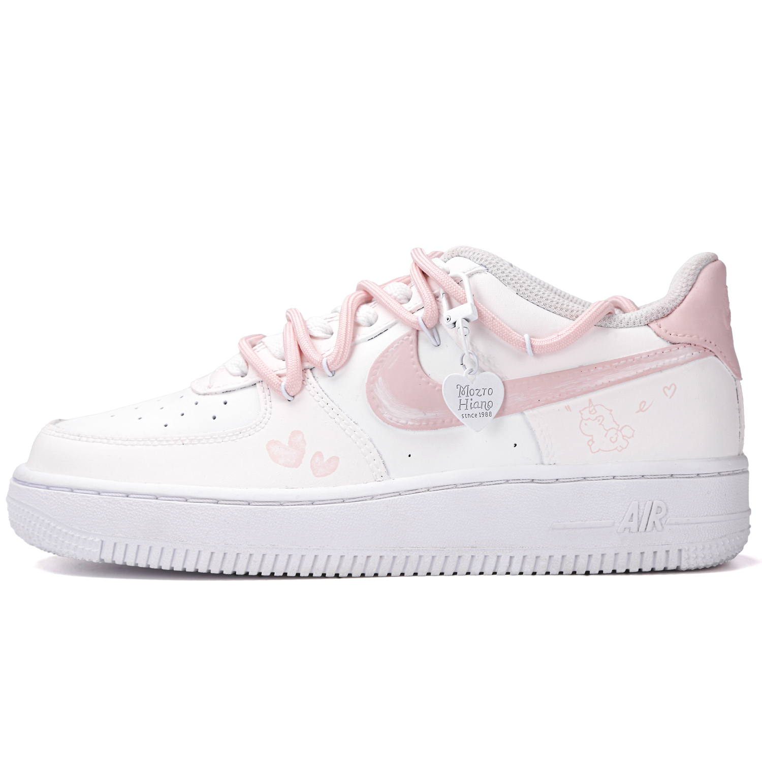 

Air Force 1 Good Luck Pony противоскользящая обувь с амортизацией и устойчивостью к истиранию низкий верх детские кроссовки для скейтбординга Nike, розовый белый