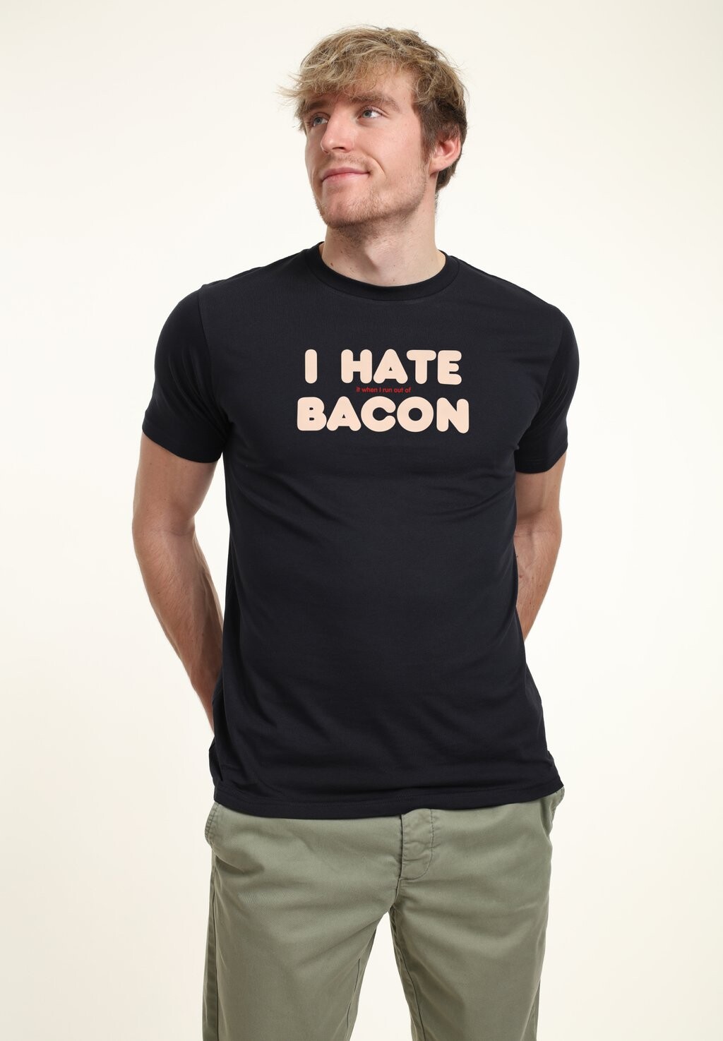 

Футболка с принтом FOOD DUKE SONS I HATE BACON Henry Tiger, темно-синий