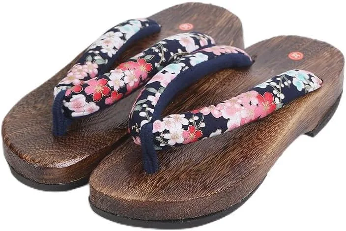 

Японские традиционные деревянные сандалии Гета, шлепанцы с плоской подошвой, противоскользящие модные тапочки, круглый носок, унисекс, косплей, удобная нескользящая обувь с плоской подошвой YFDZKJ