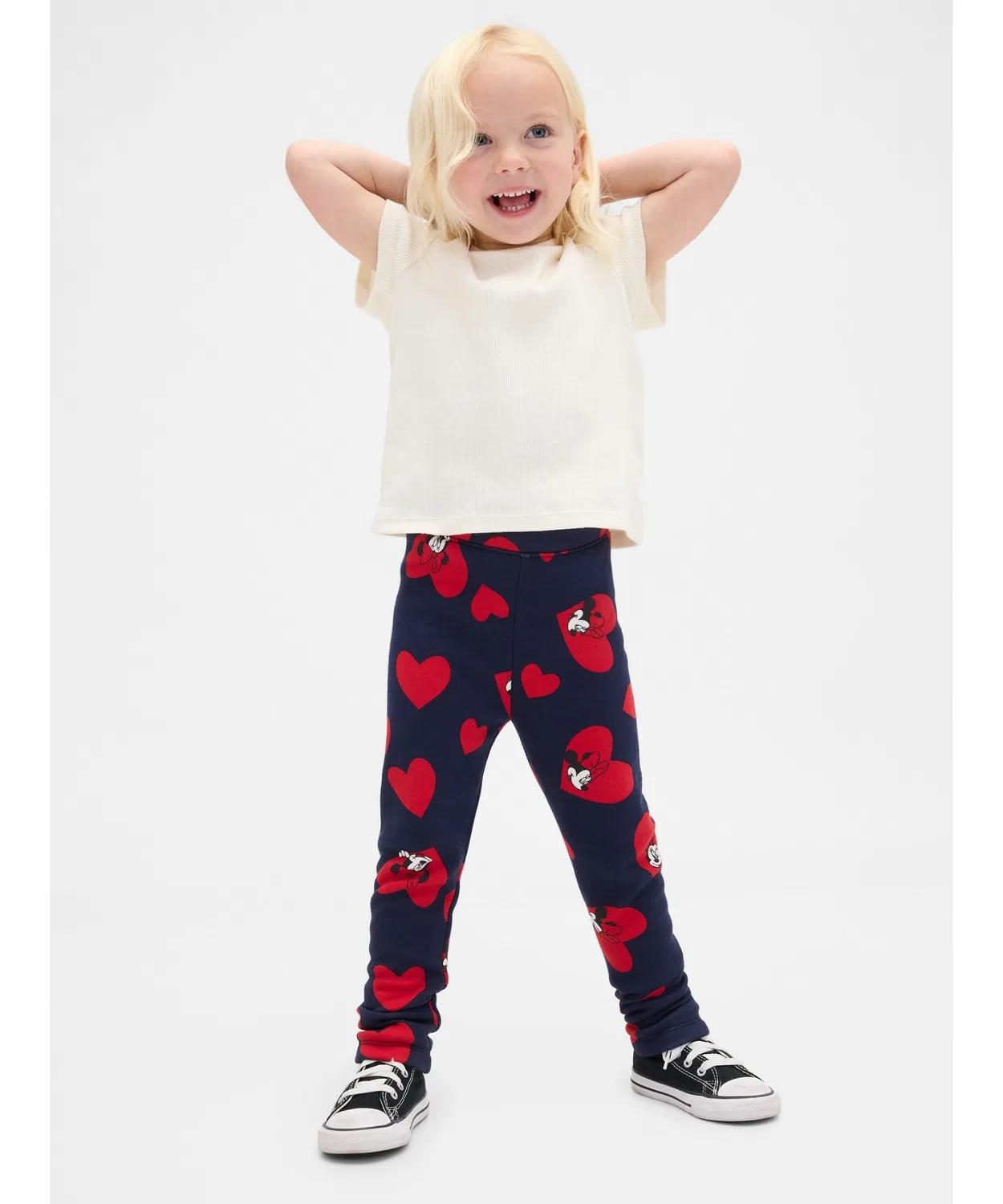 Леггинсы с начесом Disney x Gap, Микки и Минни, темно-синие — фото 2