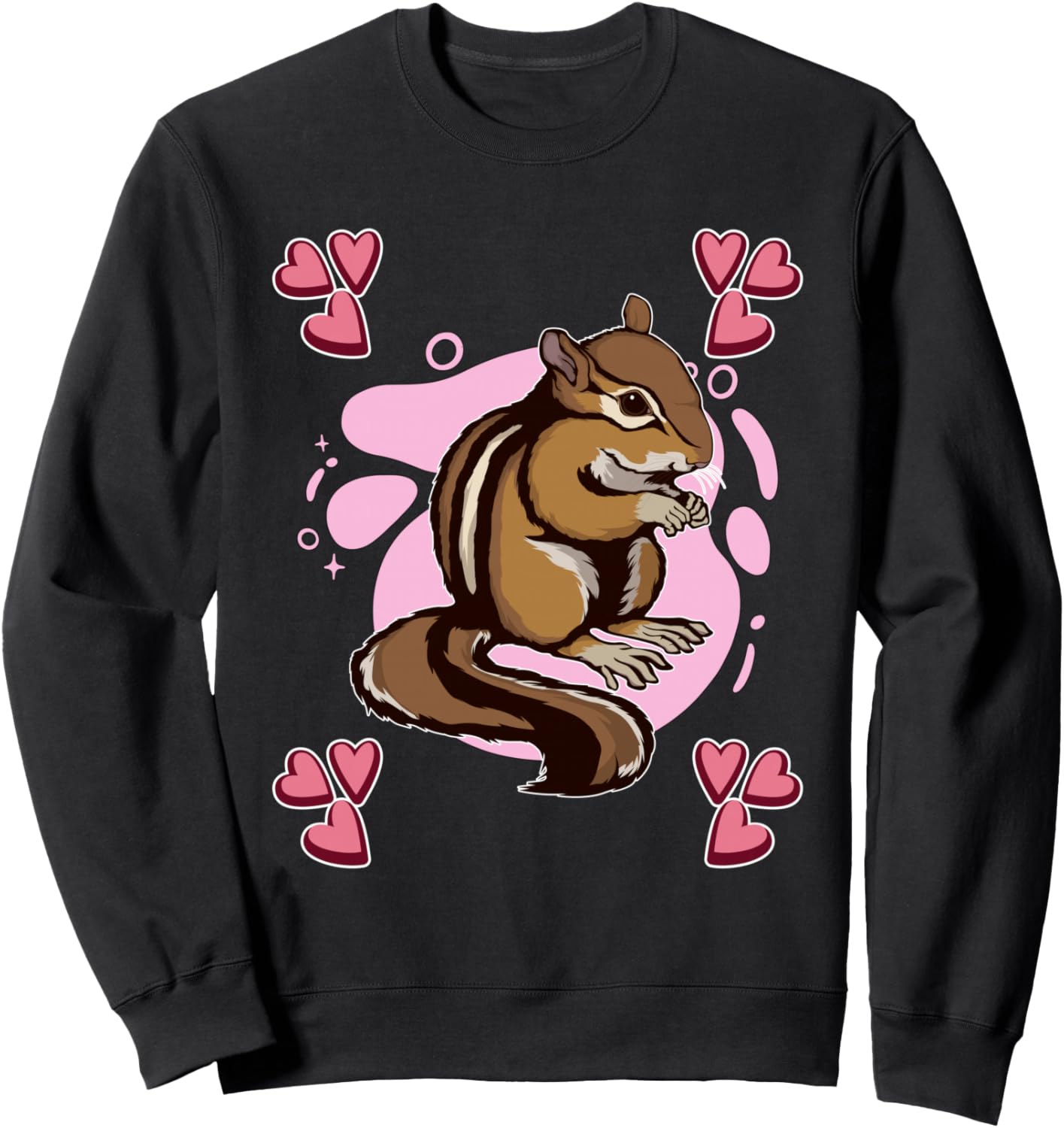 

Толстовка с изображением сердечка и бурундука Funny Chipmunk Stuff, черный