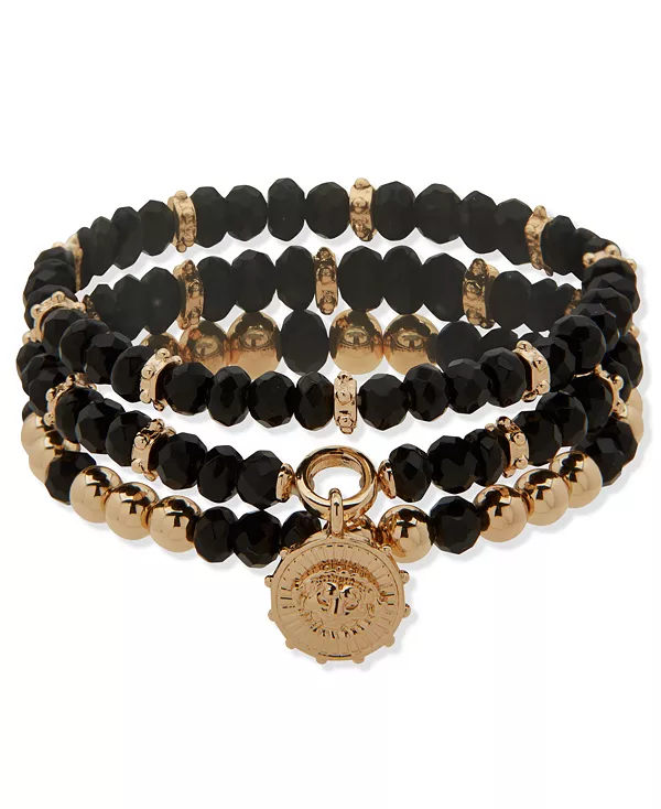 

Набор из 3 цветных бусинок, эластичный браслет в металлическом тоне Anne Klein, lion/black