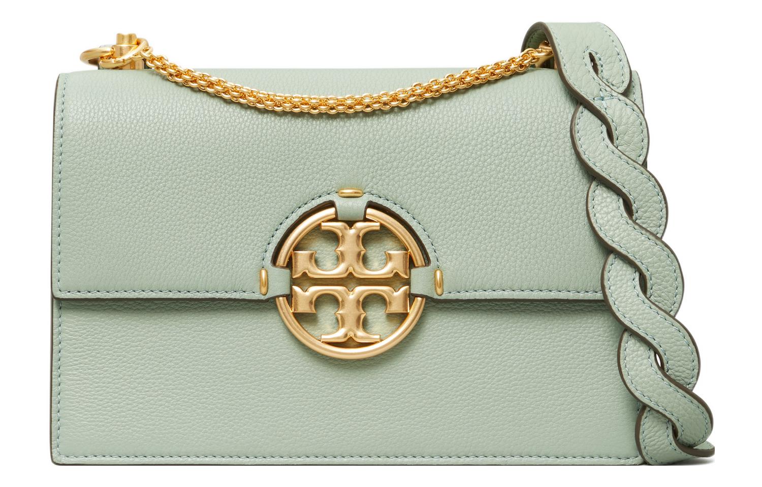 

TORY BURCH Кожаная сумка через плечо из коровьей кожи женская фарфорово-голубая