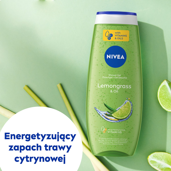 Освежающий гель для душа с масляными жемчужинами, 500 мл Nivea Lemongrass & oils — фото 2