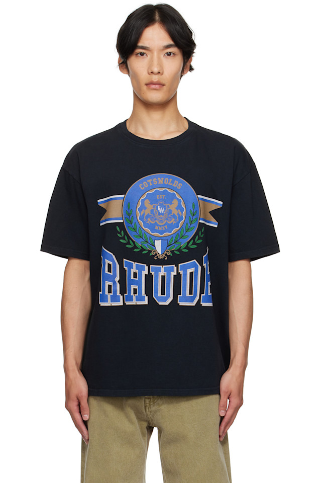 

Rhude Черная футболка с гербом Котсуолдс