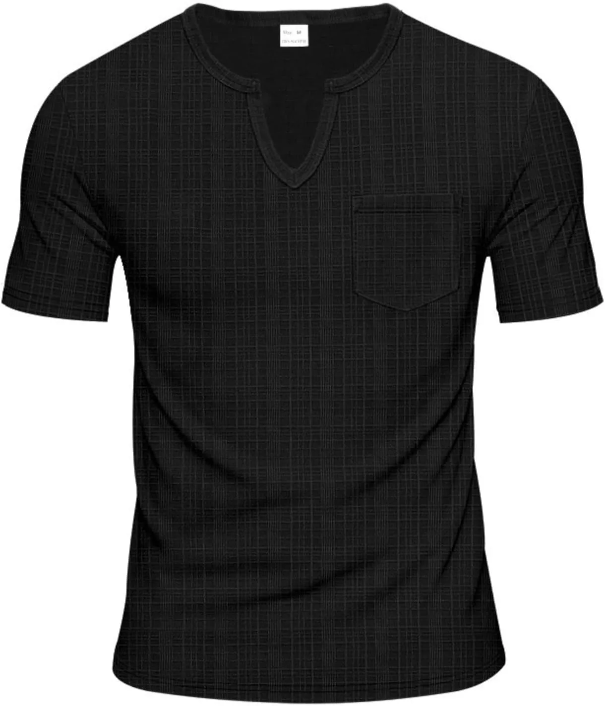 Мужская футболка Slim Fit V-образным вырезом, летняя, однотонная — фото 3