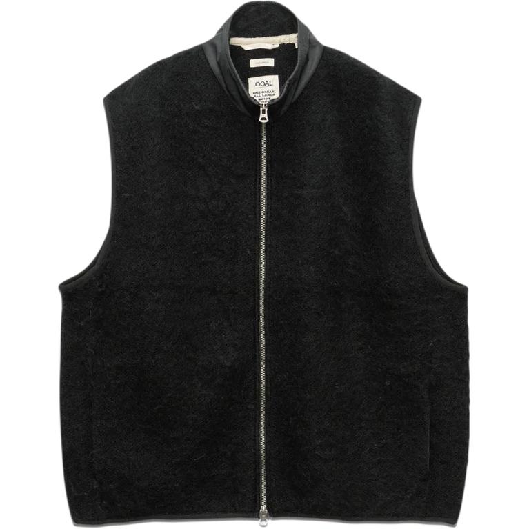 

Nanamica ФВ25 Застёгивающаяся на молнию мохеровая жилетка Унисекс, Black