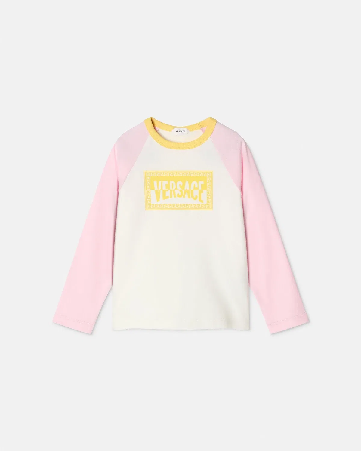 Футболка из хлопкового трикотажа с принтом Kids Versace, белый