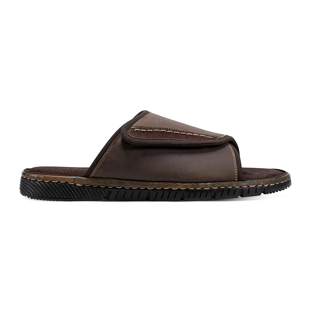 Мужские тёмно-коричневые регулируемые слайды Jasper Adjustable Slide от Rockport — фото 2