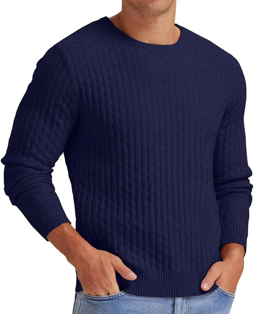 

Мужской свитер с вафельной вязкой, свободный, с длинными рукавами Coipe