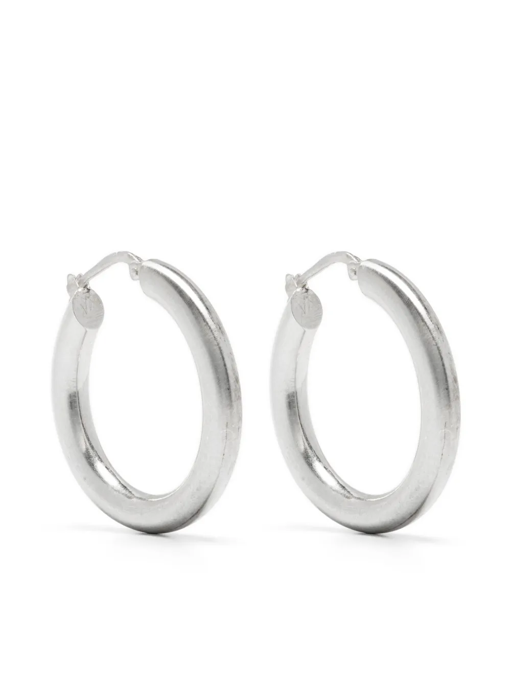 

Маленькие серьги-кольца JIL SANDER, серебяный