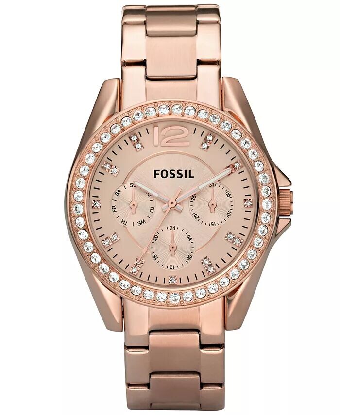 

Женские часы Riley с браслетом из нержавеющей стали с розовым золотом, 38 мм Fossil