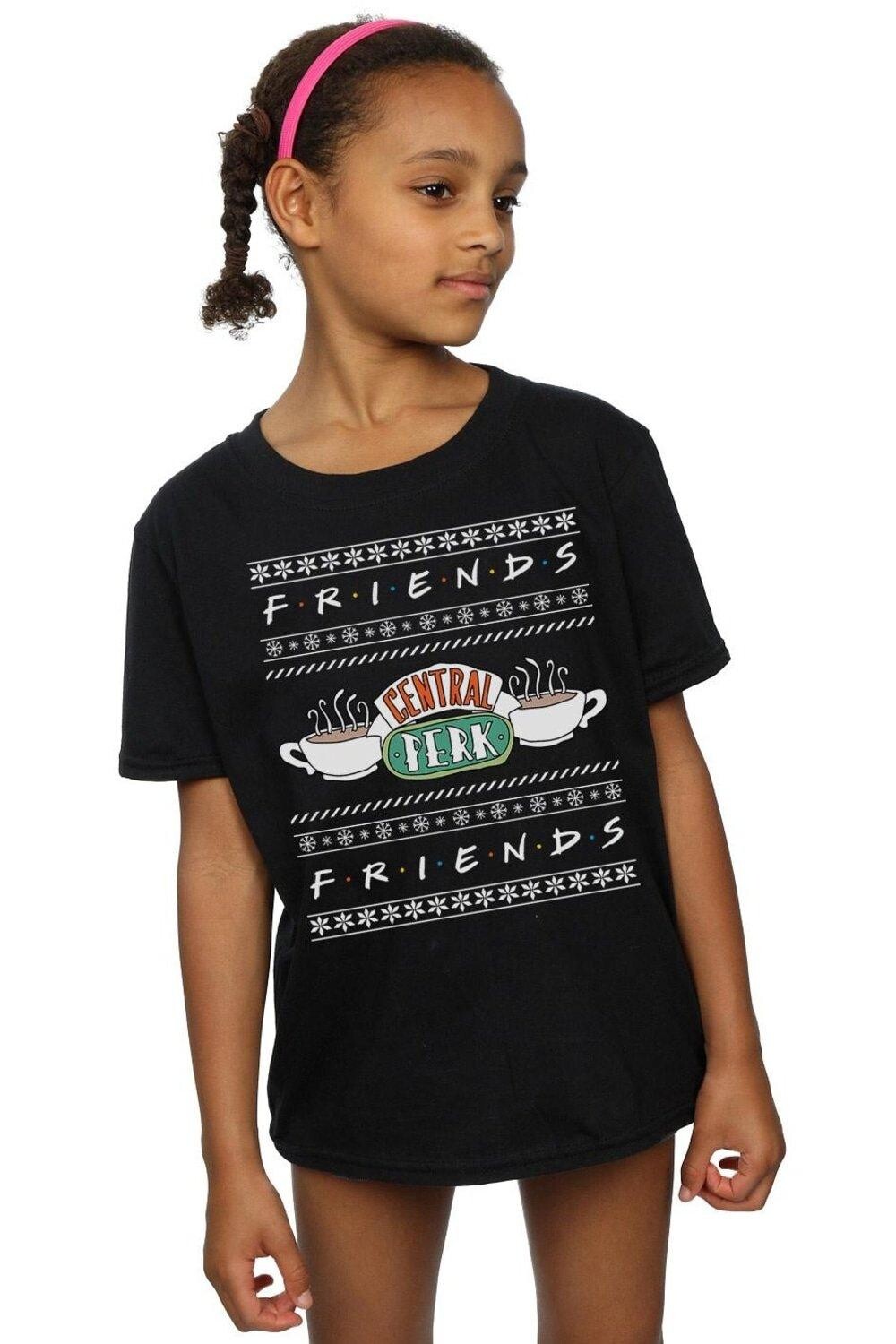 

Хлопковая футболка Fair Isle Central Perk Friends, черный