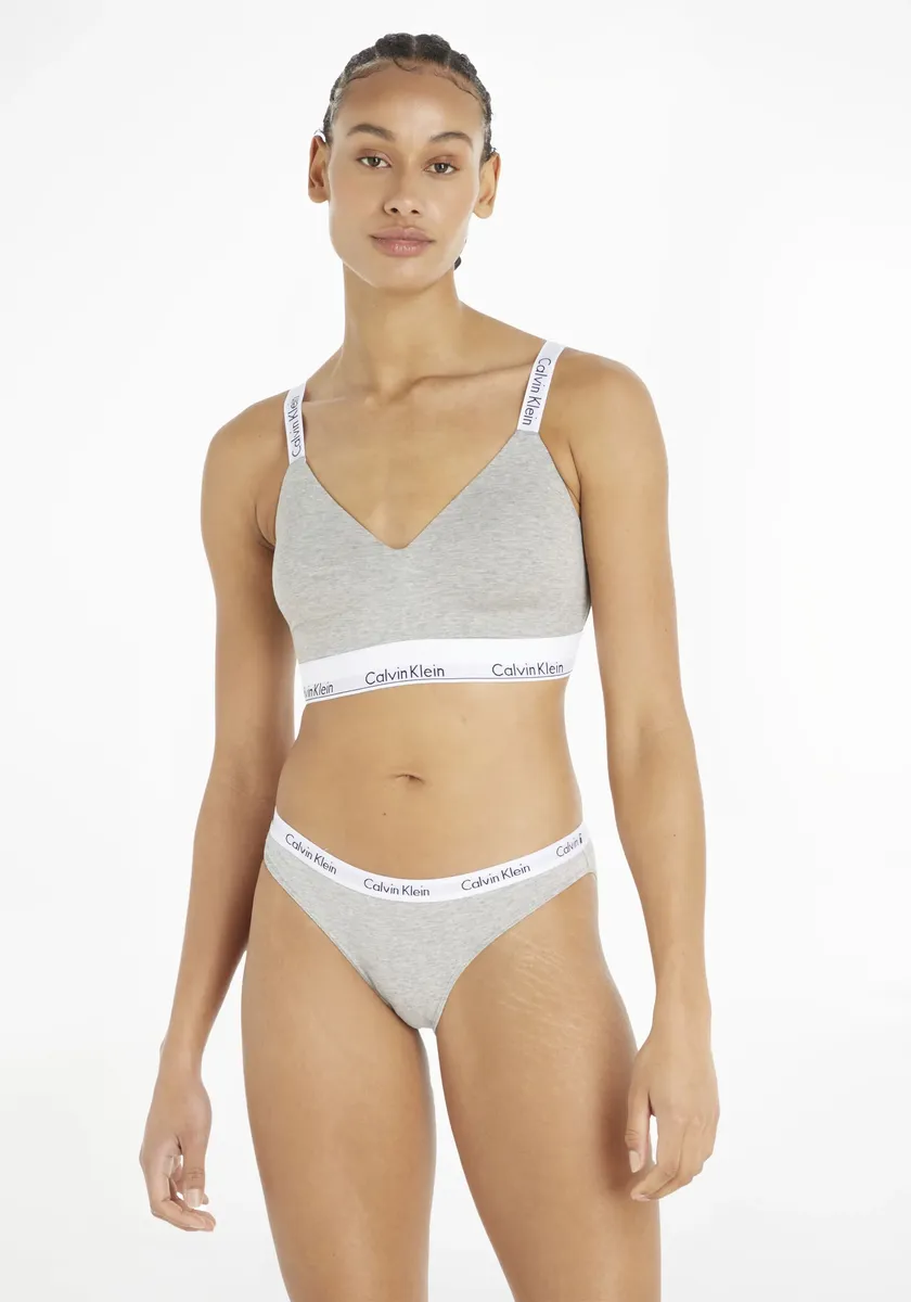

Calvin Klein Underwear Bralette с логотипом CK на поясе и бретелях, серый