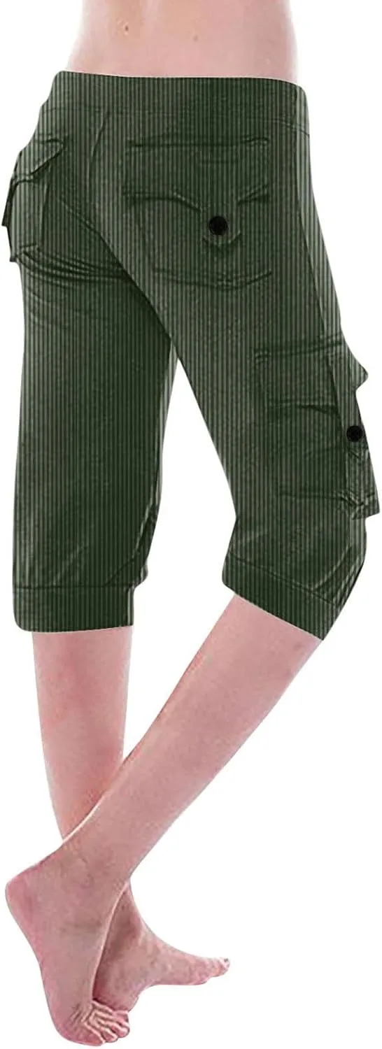 

Женские карго капри с ребристым трикотажем и карманами Zzalalana