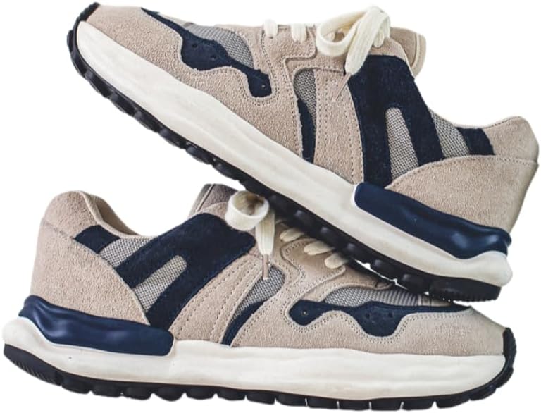 

Мужские модные кроссовки HoaloX - средние кеды для бега и повседневной носки с тканевой подкладкой, универсальная шнуровка, спортивная обувь для активного отдыха на открытом воздухе, синий