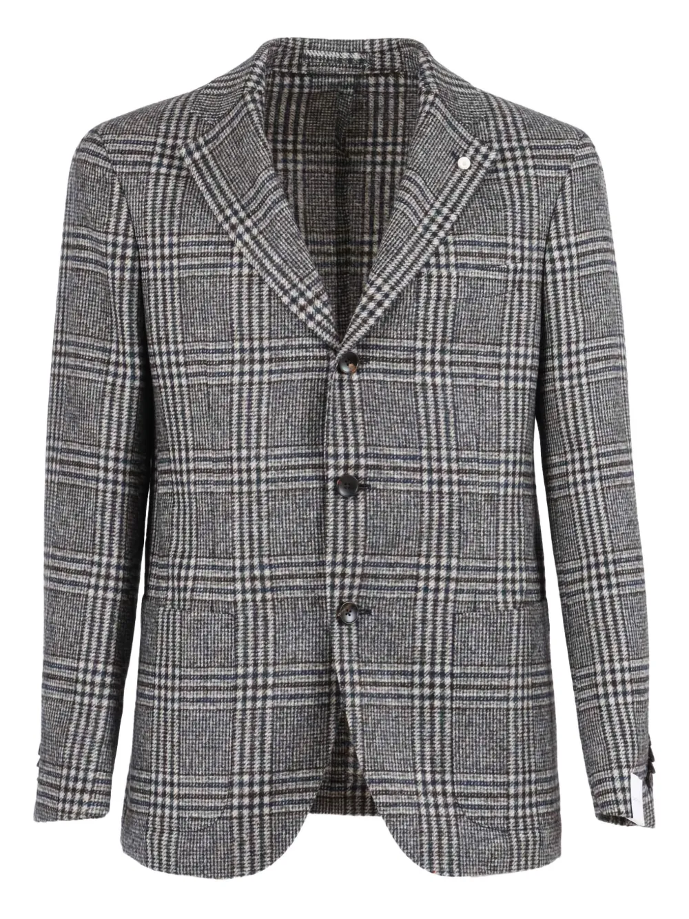 

Клетчатый пиджак LUIGI BIANCHI MANTOVA, серый