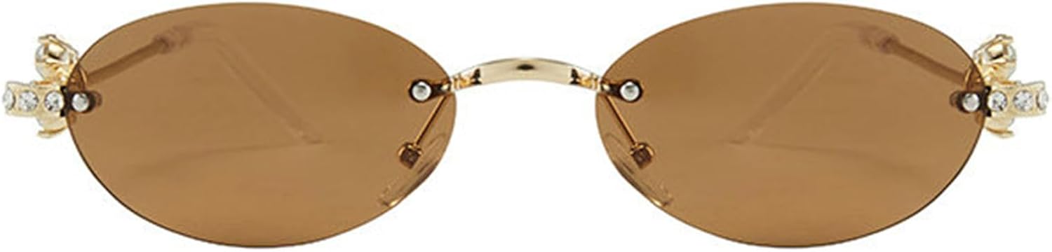 

Солнцезащитные очки Helena Bling с овальными стразами для женщин, модные, в стиле Y2k, с бриллиантами, черные, с защитой от УФ-излучения UV400 и металлическим покрытием, C2