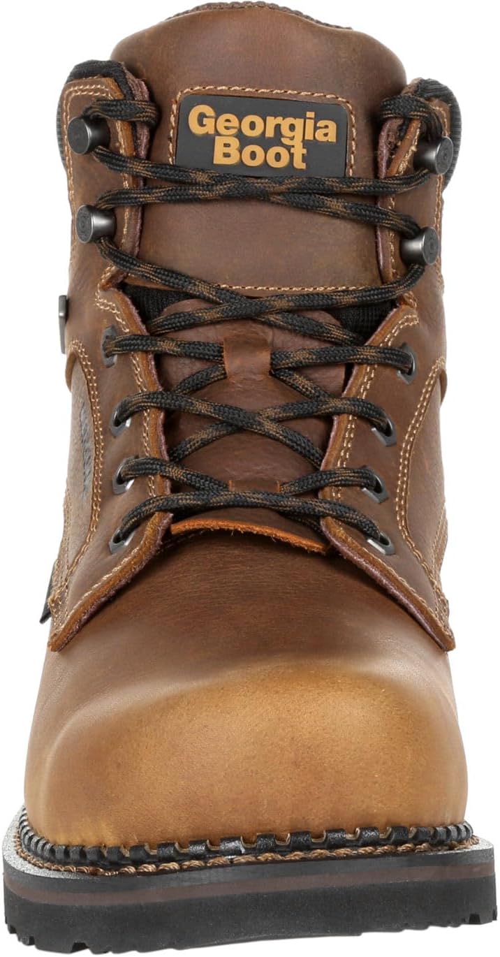 Мужские рабочие ботинки Georgia Boot Giant Revamp с металлическим носком и водонепроницаемые, коричневый — фото 4