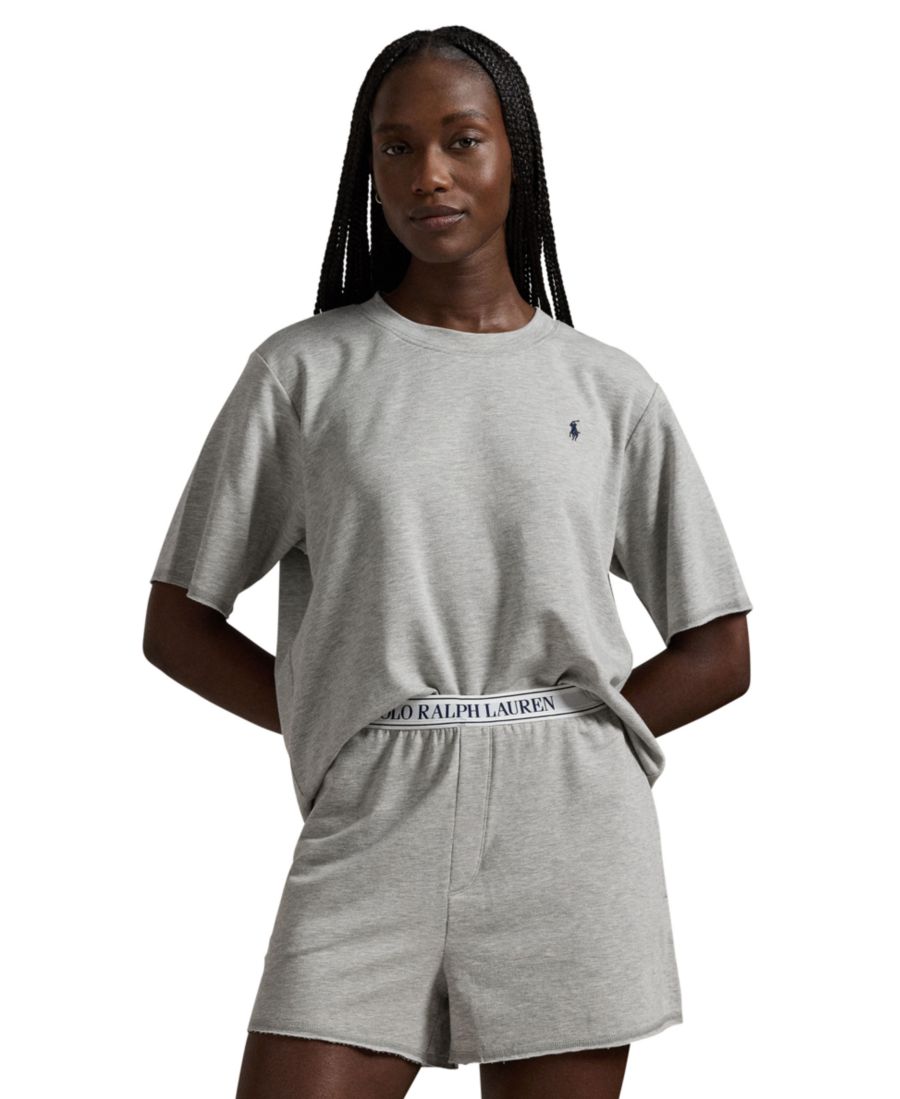 Женский пижамный комплект из двух частей: топ и шорты Polo Ralph Lauren, Gray — фото 2