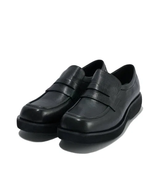 Мужские лоферы PARTIMENTO Chunky Round Square Toe Loafer Black