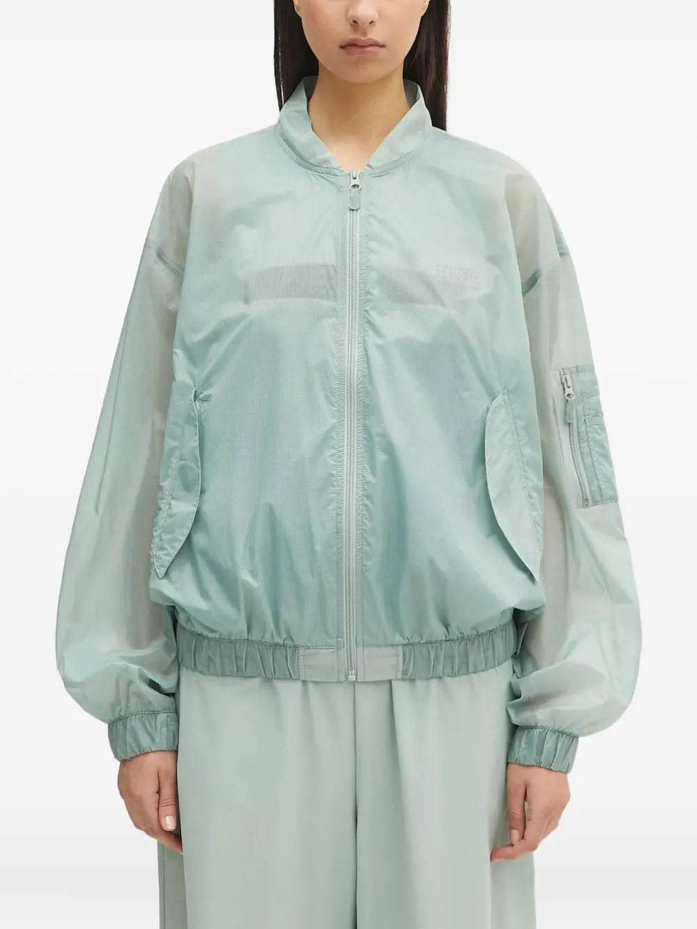 

Бомбер на молнии MM6 Maison Margiela, зеленый