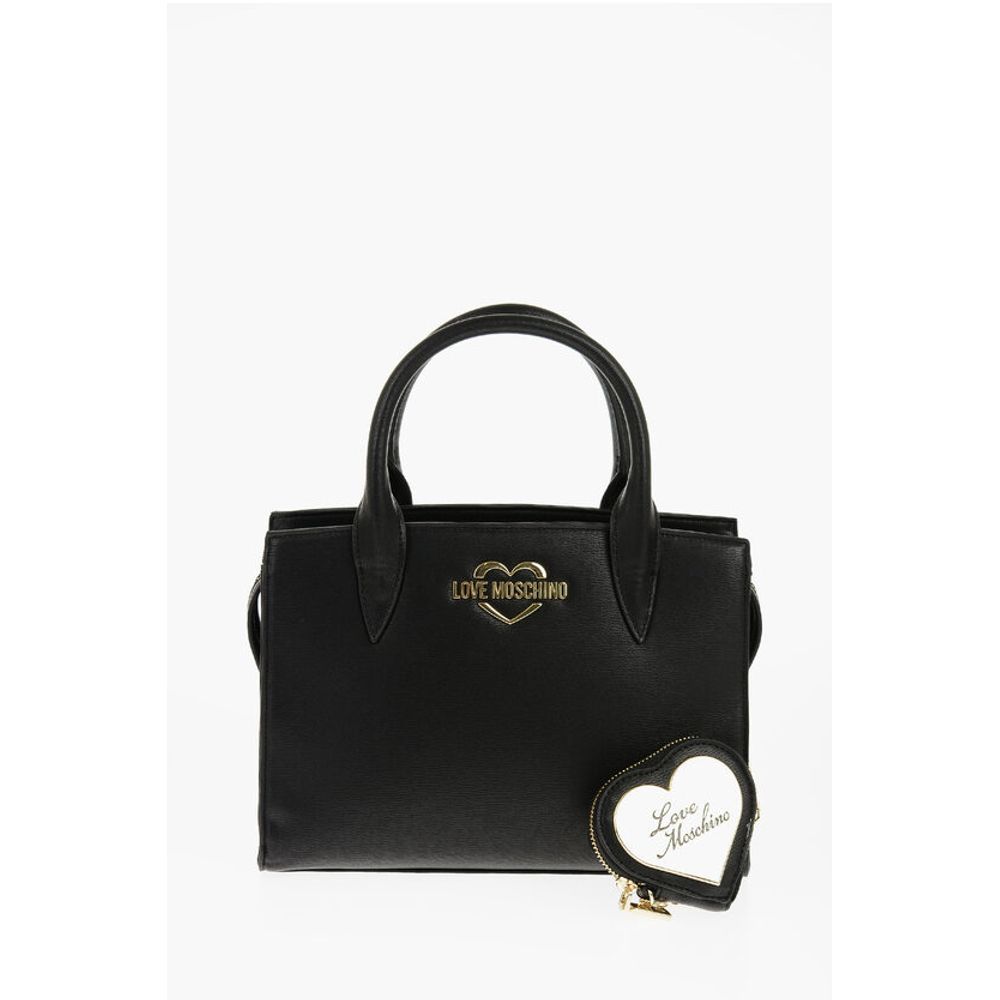 

Сумка-тоут LOVE однотонного цвета с золотым логотипом Moschino, Black