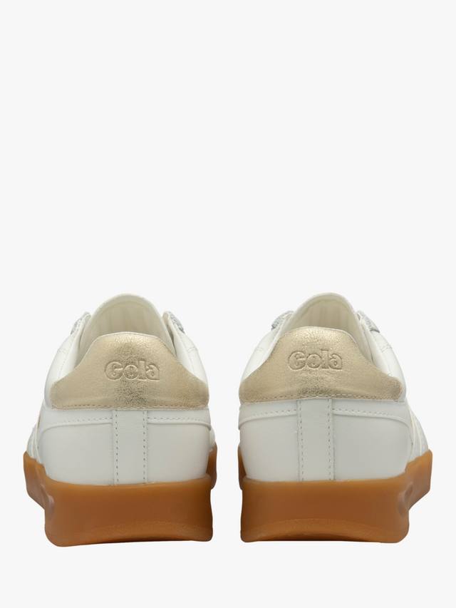 Классические кожаные кроссовки Stadia Gola, White/Gold/Gum — фото 4