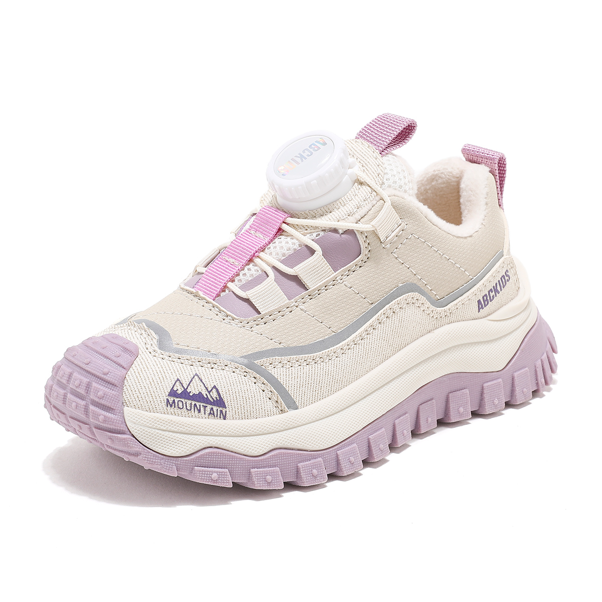 

ABC KIDS Нескользящие, легкие, амортизирующие, теплые, детские кроссовки для повседневной носки, бежево-фиолетового цвета