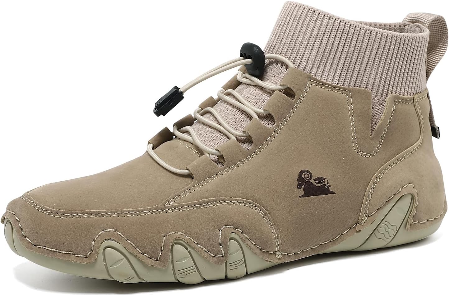 

Мужские водонепроницаемые кожаные легкие ботинки на щиколотку, удобные, с круглым носком, мягкой подошвой, противоскользящие, для вождения и прогулок, высокие чукка-бутсы, без шнурков, легкая спортивная обувь Ghibhna, хаки