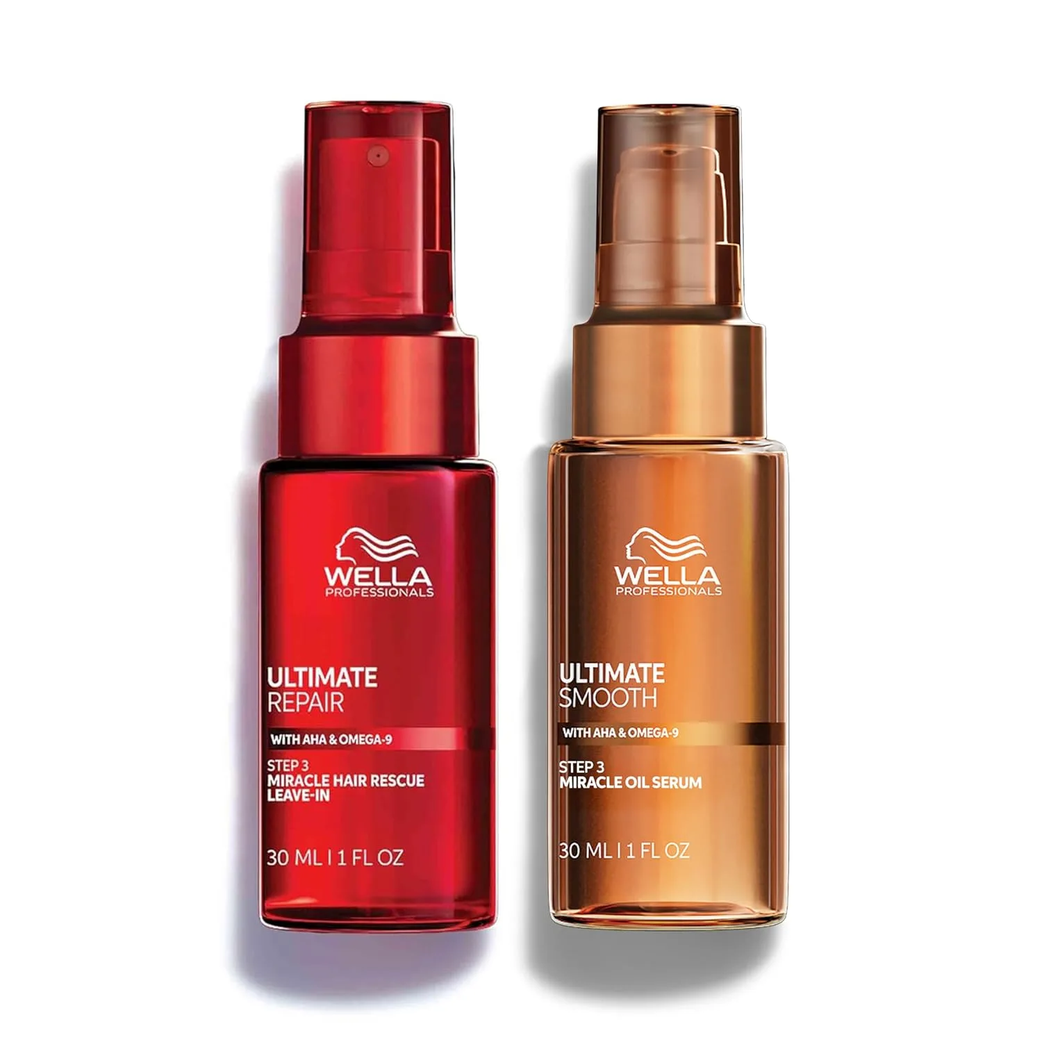 Wella Professionals ULTIMATE SMOOTH Miracle Oil Serum для сухих, тусклых и непослушных волос + ULTIMATE REPAIR Miracle Hair Rescue для поврежденных волос, набор 30 мл