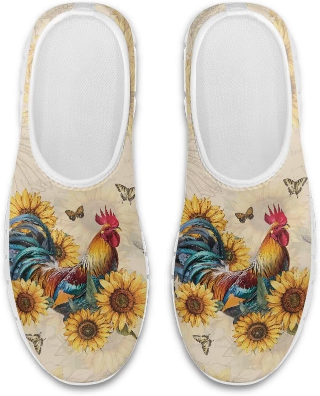 

Кроссовки Chaqlin, лоферы, противоскользящие, низкие, без шнурков, женская модная обувь, мужские лоферы, прогулочные теннисные туфли, Rooster Sunflower Butterfly