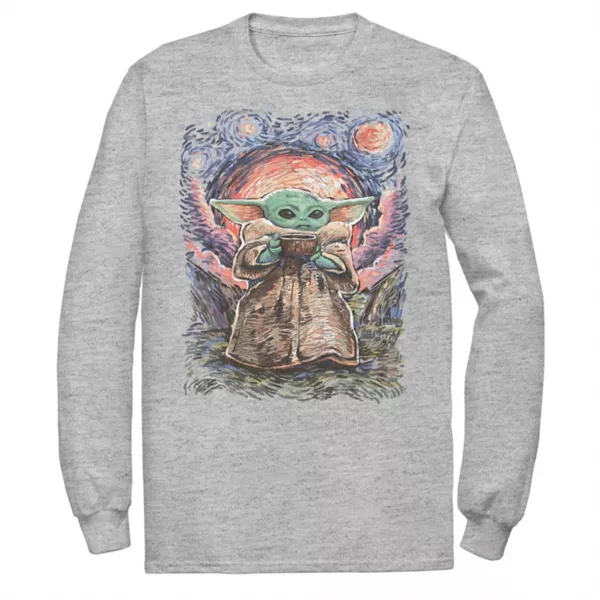

Футболка с длинным рукавом Star Wars The Child "Звёздная ночь" больших размеров Licensed Character, серый