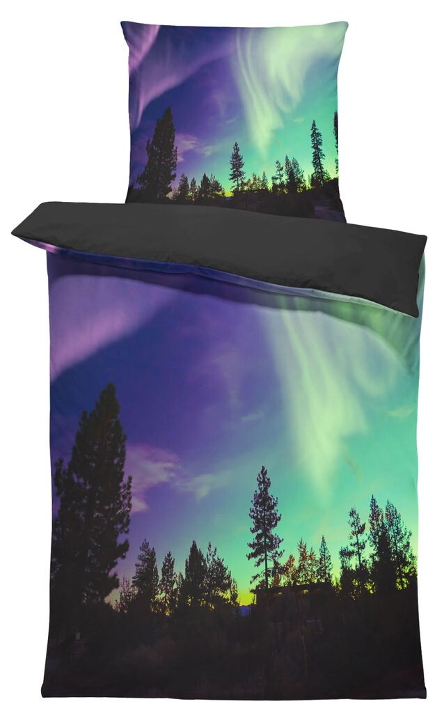 

Постельное белье 135х200 см Northern Lights Northern Lights зеленый фиолетовый черный микрофибра One-Home