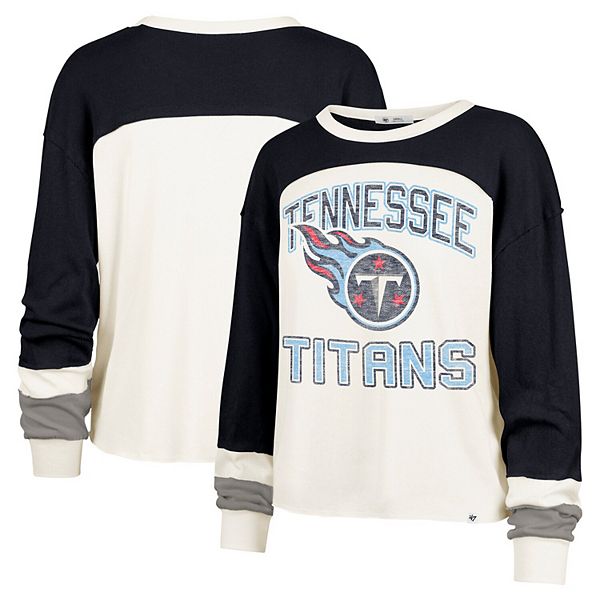 

Женский кроп-топ '47 cream tennessee titans double header curve raglan с длинным рукавом 47 Brand