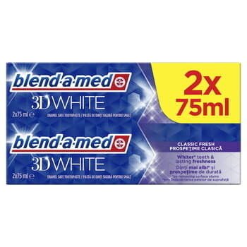 

Зубная паста 3D White Classic Fresh, 2х75 мл Blend-A-Med